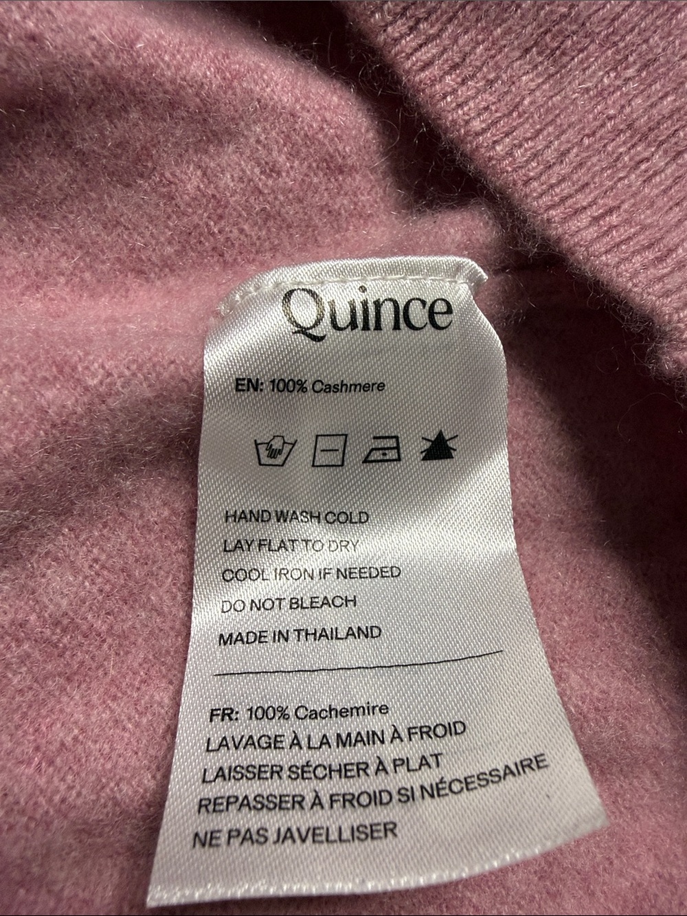 Quince Mongolian Cashmere Tee Classic Mauve Mist Short-Sleeve Sweater Medium - Picture 9 of 10